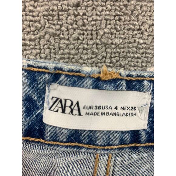 Zara Denim Shorts Women 4 High Rise Light Wash Classic 5 Pocket - Picture 3 of 10